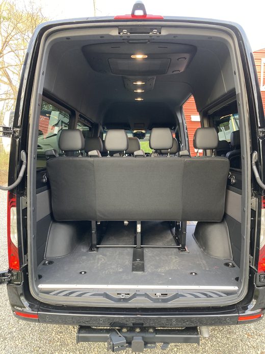 CE4 with both rear doors open, showing the cargo bay